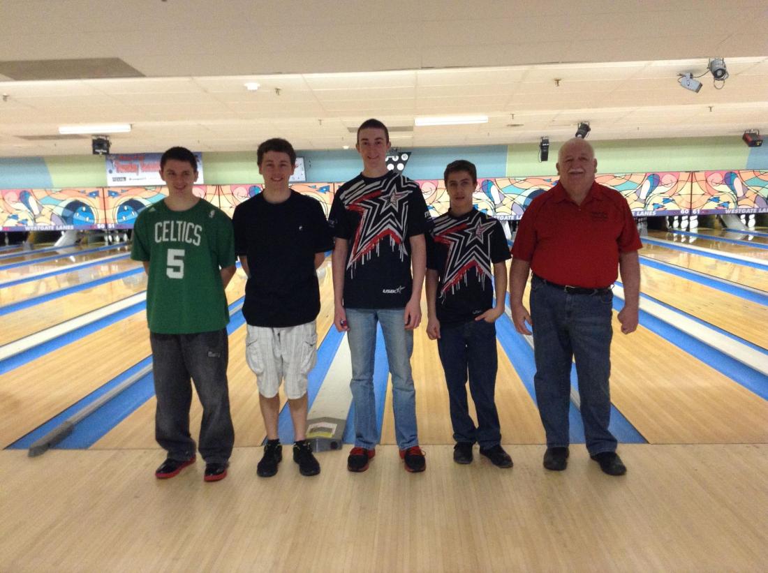 Westgate 1, the 2012-13 junior travel league champions (L-R: Chris Silveri, Kevin Thibeault, Nick Sauve, Stephen Major, Steve Hamilton {coach})