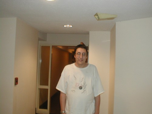 Richie in t-shirt he received at the 2009 Brunswick Mixed League banquet