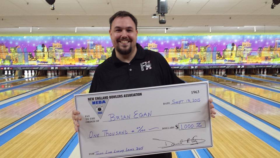 Brian Egan, Sept. 2015 NEBA champion at Town Line Luxury Lanes (Photo courtesy of NEBA)