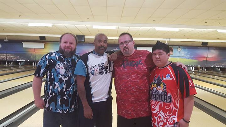 Sept. 2015 NAT doubles finalists: Champions Jim Handy & Chuck Paige II, runner-ups Sean Richard & Danny Khuu (all L-R; Photo courtesy of NAT)